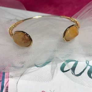 Boho bangle bracelet with golden accents